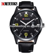 high quality Curren mens watches top brand leather strap watch